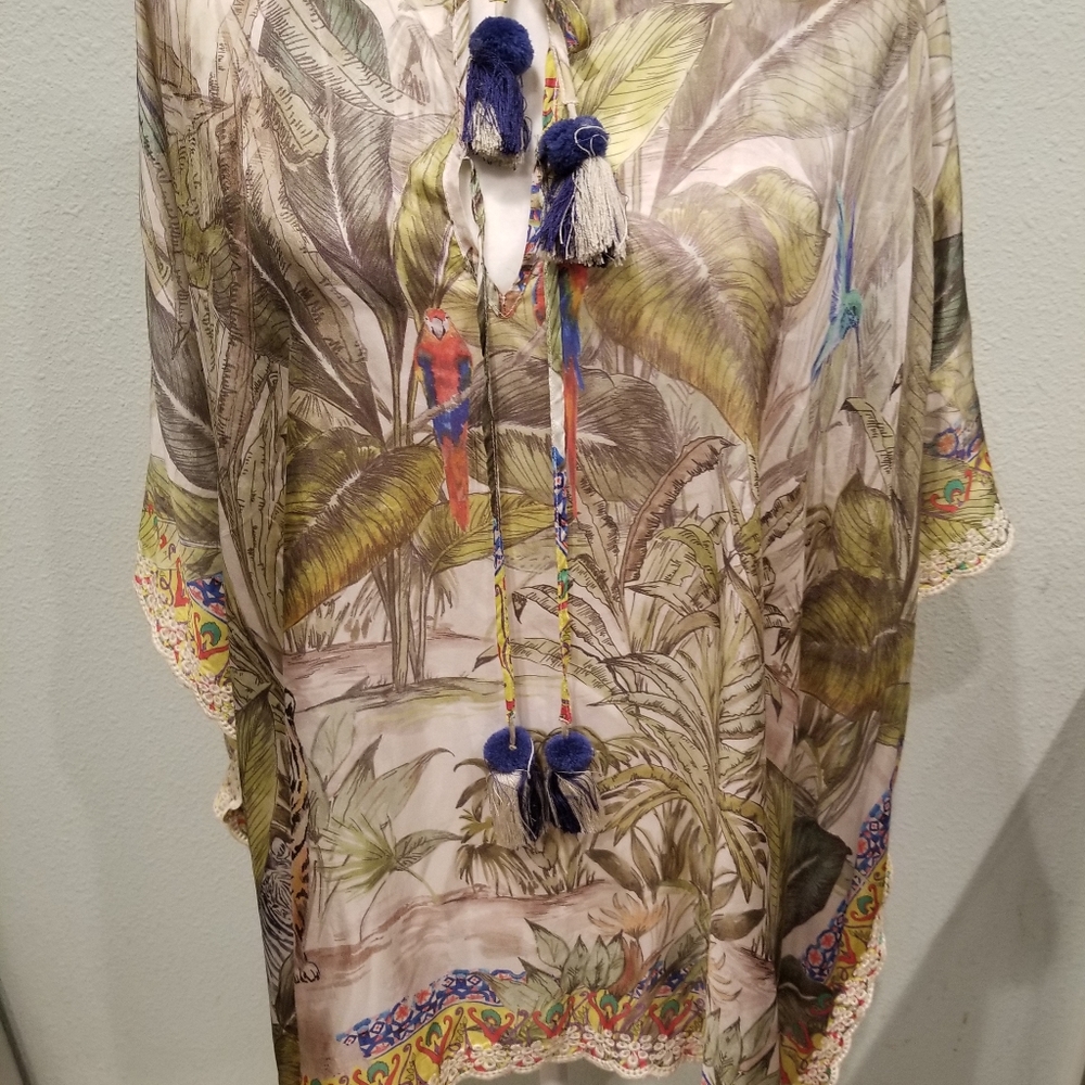 INCREDIBLE Johnny Was Silk Poncho Style Tunic